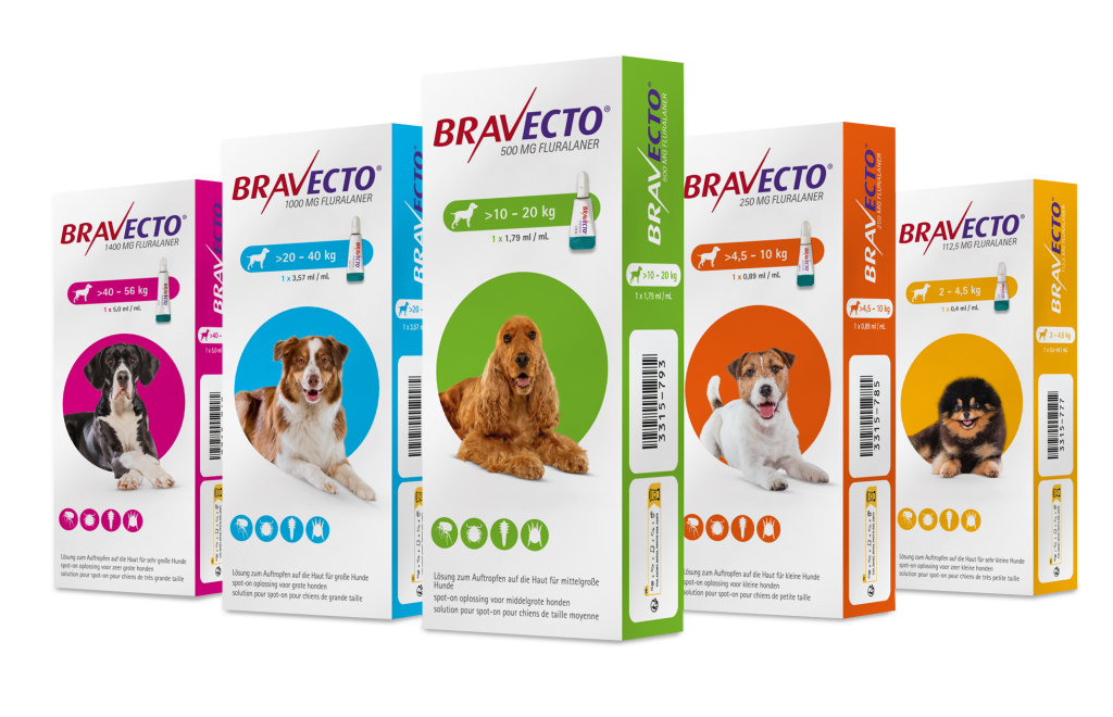 Bravecto spot on hond Packshots